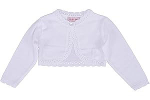 Soffi Kids Bolero de punto para niña, para bautizo o comunión, color marfil