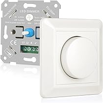 URing Dimmer Schakelaar LED Dimmer 230V Dimschakelaar voor Dimbare LEDs/Halogen 5-200W Dimmer voor LED Lampen, Inbouw Lichtschakelaar Dimbaar Draaidimmer incl. Witte Afdekplaat, Zonder Klemscharen URing Dimmer Schakelaar LED Dimmer 230V Dimschakelaar voor Dimbare LEDs/Halogen 5-200W Dimmer voor LED Lampen, Inbouw Lichtschakelaar Dimbaar Draaidimmer incl. Witte Afdekplaat, Zonder Klemscharen