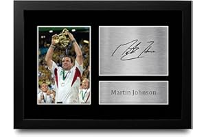 HWC Trading FR Martin Johnson England Gifts Printed Signed Autograph Picture for Rugby Union Fans - A4 Framed
