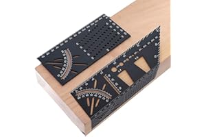 Meichoon Regla de medida de tamaño cuadrado de carpintería de aleación de aluminio,Regla de ángulo T de 45/90 grados,Herramienta de plantilla de medición de ángulo de inglete 3D DC721