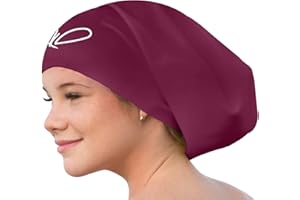 LAHTAK Extra große Badekappe für Lange Haare – Silikon Schwimmkappe mit Komfort-Sitz – Für Dreadlocks, Zöpfe & Afro – Wasserdicht & bequem – Damen & Herren Badehaube