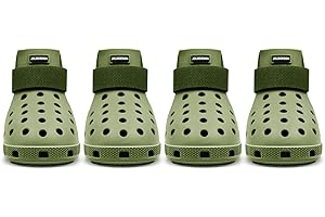 JOLIR DESIGN Hundeschuhe Pfotenschutz Outdoor – Hundeschuhe Wasserdicht, einfach an- und auszuziehen, atmungsaktiv, rutschfest, leicht zu reinigende Hundestiefel für Sommer Hitze und Winter Schnee (Olive, M)