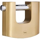 Yale Y114B/90/127/1-90mm Oval Kayar Pimli Pirin&ccedil; Asma Kilit - Y&uuml;ksek Koruma - Sertleştirilmiş &Ccedil;elik Halka - 3 Anahtar, Sarı