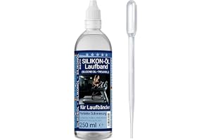 BMUT 250 ml ren silikonolja 100 % för löpband – premiumlöpbandsolja med precisionsspets och långa pipett – universell för löpband, träningsutrustning, spinningscykel och crosstrainer och mycket mer.