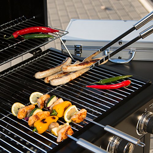 Bruzzzler 16-tlg. Grillset, Profi-Grillbesteck aus rostfreiem Edelstahl im Aluminiumkoffer, 46 x 22 x 8 cm - 2