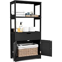 COSTWAY Multifunctionele kast met dubbele deur, 2 laden, verstelbaar