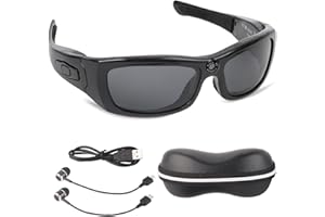 CICIGLOW Okulary Zestawu Słuchawkowego z kamerą, Obiektyw Polaryzacyjny 1080p, Obsługa połączeń, Muzyka, Nagrywanie Wideo - Uwolnij Ręce do Prowadzenia Pojazdu, Jazdy Konnej,