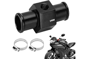 LDAFAVA 20mm 24mm Water Temp Gauge Adapter for Motorcycle Aluminum Alloy Coolant Temperature Sensor 3 Way Connector (24mm) (B(24mm))