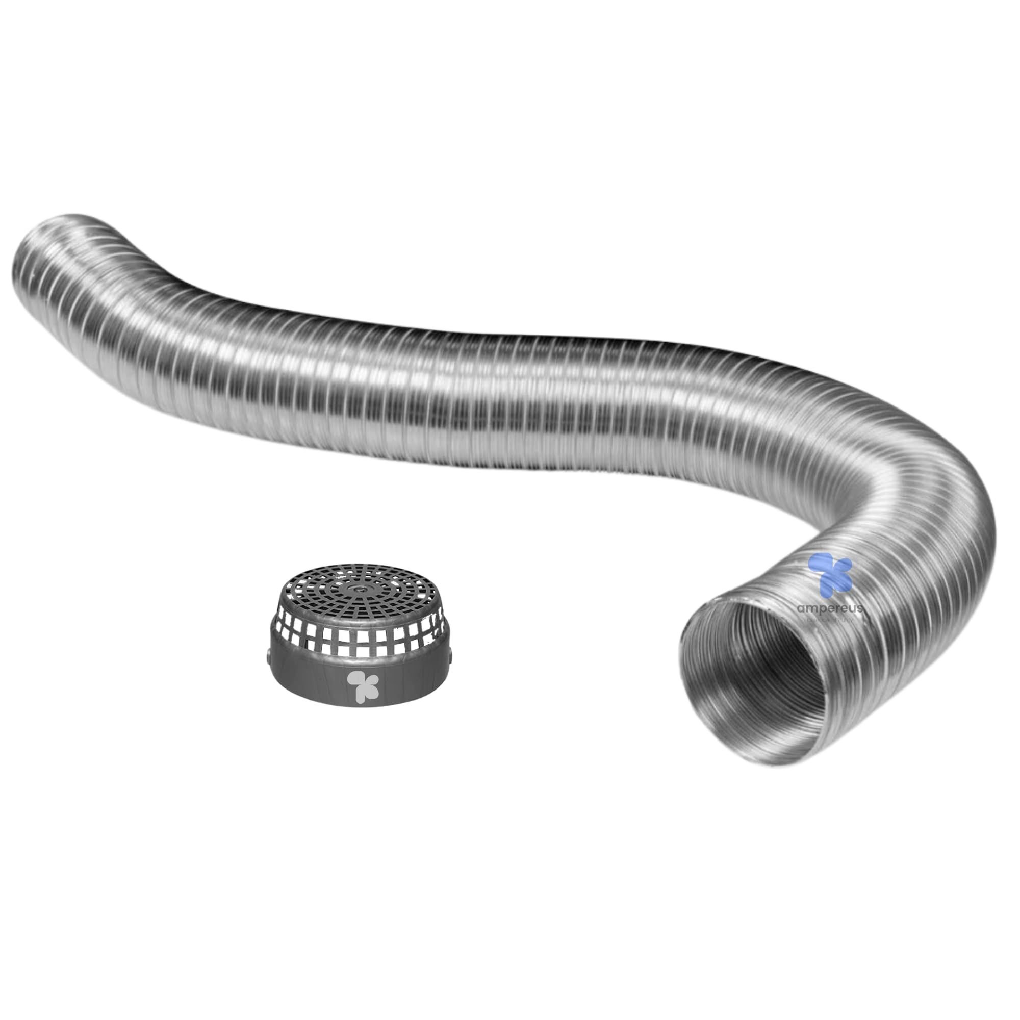 AMPEREUSÂ® Chimney Pipe 4 Inch 10 Feet with Cowl For Kitchen | Chimney Exhaust Pipe | Kitchen Exhaust Fan Pipe Suitable For All Brands Of Chimney
