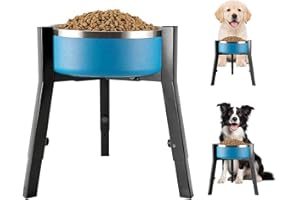 PORFOYO Hundenapfständer Höhenverstellbar, Erhöhter Hundenapfständer Metall Fressnapf Hund Erhöht, Hundenapf Erhöht Für Grosse Mittelgroße Kleine Hunde, Höhe Und Breite Sind Verstellbar, Schwarz(Nur Ständer)
