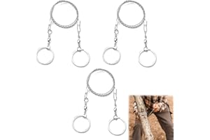 TSUWNO Scie à fil d'acier inoxydable pour les urgences en plein air - lot de 3. Outil de survie pour les voyages en plein air. Scie à fil à 360 degrés.