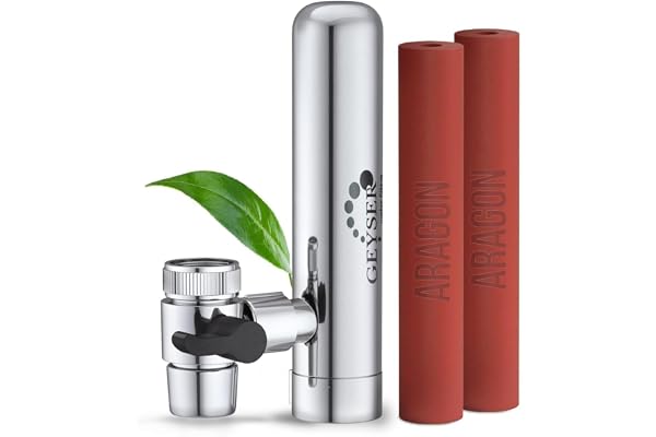 GEYSER EURO - Filtre à eau pour robinet de cuisine, purificateur d'eau ultra-absorbant, montage longue durée, commutateur, purification de l'eau (Système + 2 Cartouches)