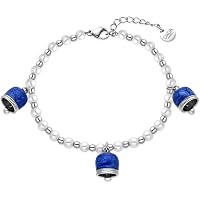Luca Barra Bracciale Donna In Acciaio Con Ciondolo Campanella E Cristalli Bianchi – Lunghezza 16+3 Cm – Referenza BK2323