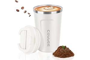 shallyong 380 ml kubek do kawy To Go ze stali nierdzewnej, szczelny kubek do kawy To Go Thermo, kubek do kawy z pokrywką na podróż, kemping