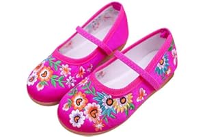 IDOTTA Encanto Costume Mirabel Shoes For Girls Isabela Madrigal Cosplay Embroidery Mary-Jane Flats Shoes