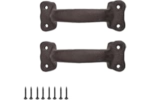 KLEHOPE 2 Pièces Poignée Porte Coulissante Noire, Poignée de Porte Extérieure en Fer Forgé, Longueur 140 mm, Poignet de Portes Vintage avec Vis, Adaptée aux Remise, Garages, Granges, Placards