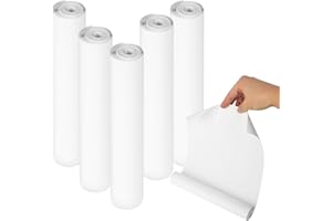 DUBUOZA (5 Rotoli) Carta Termica A4 per Stampante (Circa 116 Fogli),Carta Termica A4 Pieghevole,Compatibile con la Maggior Parte Delle Stampanti Termiche,Senza BPA,Adatto per Documenti, Siti Web e Foto