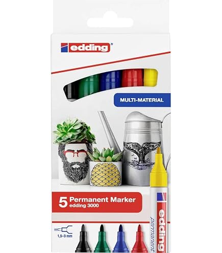 Edding 3300 Permanentmarker, 10er Pack Orange – Keilspitze 1-5 Mm, Wasserfest & Wischfest