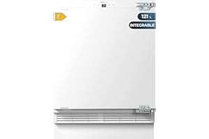 Cecotec Mini-réfrigérateur intégrable 121 L Bolero CoolMarket TT BI 121 Blanc. Hauteur 81,8 cm et largeur 59,5 cm, Tiroir de congélation, Congélation rapide, Porte réversible, Température réglable