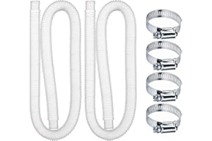 TAZZOR Poolschlauche 32mm, 2 Stück Ersatzschläuche für Oberirdische Pools, Pool Schlauch 1.5m,Universal-Schwimmmen Pools Schlauch Zubehör für Intex Pool-Pumpe 330 GPH, 530 GPH und 1000 GPH