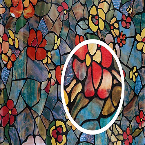 d-c-fix? Sticky Back Plastic (self adhesive vinyl window film) Stained Glass Effect Venetian Garden 45cm x 2m 346-0431