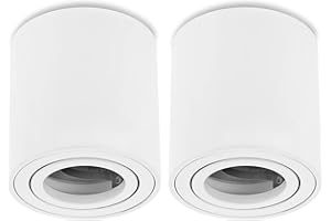 SWEET LED Dolce Led 2er Cornice di Montaggio GU10 Rotonda-Quadrata, Faretto da Soffitto in Alluminio Spazzolato, Luce Sottopensile in Alluminio (Rotonda-Bianca)