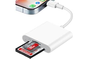LUONANAVA SD Card Reader for iPhone iPad, 2 IN 1 Dual Slot Memory Card Reader Adapter for iPhone Plug and Play Camera Card Viewer with SD & TF Card Slots for iPhone 14/13/12/11/8/7/6/Plus/Pro/Max/SE