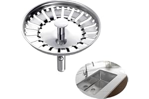 AONAT Tappo filtro per Lavello da Cucina, tappo di scarico per filtro addensato da cucina in acciaio inossidabile, Filtro per Lavello Cucina - Acciaio Inox - Non si Intas (Diametro: 84 mm)