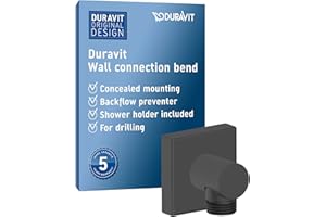 Duravit Universal wall outlet, square wall connection elbow, wall connection, Black Matt