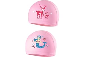 PAEHUIMT Cuffia Piscina Bambina, Cuffia Nuoto Bambino 2 Pezzi, Cuffia Nuoto per Bambini da 4 a 9 Anni