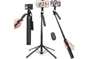 YUANRAN 180CM Selfie Stick Stativ, Erweiterbar Handy Stativ für Smartphone,Selfie Stick Tripod mit Fernbedienung,Tragbar Handystativhalter für iPhone, Samsung und Android