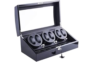 Dukwin Remontoir de montre automatique pour montres 6 + 7 montres avec moteur silencieux - 4 modes - Rotation env. 6 à 7 programmes Tours/minute