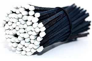 REHGLÜCK Schwarzwald Environ 100 allumettes noires de 10 cm de long, convient également comme recharge pour nos élégantes bouteilles décoratives (couleur de la tête d'allumette : blanc)