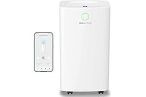 MONHOUSE Deumidificatore Digitale 12L/Giorno WiFi, Modalita Notte, Timer 24 Ore per Asciugatura del Bucato, Camera, Cantina, Garage E Cucina - Antimuffa Elettrico Portatile Assorbiumidita Silenzioso