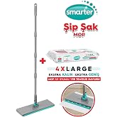 SMARTER Yeni Şip Şak Mop + Yer Havlusu Otomatik El Değmeden T&uuml;m Bezlerle Uyumlu Temizlik Seti Paspas