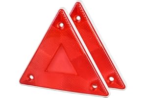 SIRLOMU Reflector de remolque (2 piezas, izquierdo y derecho, luz trasera, para coche y triángulo, reflectante catadióptrico, para coche, tractor, camión y remolque, rojo)