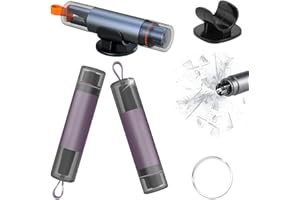 mymai 2Pack Notfall und Sicherheitswerkzeug Glasbrecher Nothammer Auto mit Gurtschneider, 2-in-1 Rettungshammer mit Aufbewahrungsbox, Notfall ausrüstung Pannenhilfe für Auto und Bus (LILA)