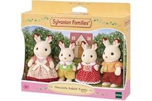 Sylvanian Families - La famille Lapin Chocolat - Set 4 figurines - Plongez dans l'univers de la famille Sylvanian - Figurines animaux miniatures - Jouet enfant 3 ans et + - 5655
