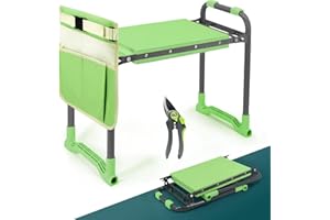 Byhagern Foldable Garden Kneeler and Seat，Portable Garden Kneeler Stool - Heavy Duty Gardening Bench, Durable Gardening Stool, Comfortable EVA Foam Cushion - Ideal for Women's Camping...
