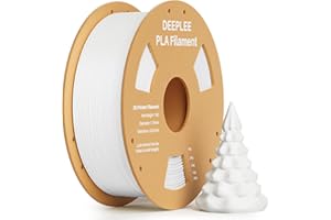 DEEPLEE Filamento PLA 1.75mm, Filamento de Impresora 3D 1kg (2.2lbs), Precisión Dimensional +/- 0.02 mm, para Mayoría Impresoras 3D FDM, Blanco