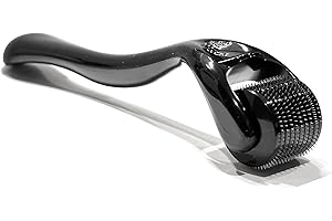 ROSELYNBOUTIQUE Derma Roller 0.25mm Titanium Microneedles - Microneedling Roller for Hair Facial Skin Beard Cosmetic Beauty (0.25 Black)