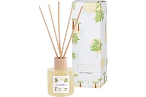 AVA & MAY Madagaskar pałeczki zapachowe (100 ml) – ręcznie wykonany dyfuzor zapachowy do pomieszczeń o zapierającym dech w piersiach zapachu bergamotki, kokosa i wanilii – zapach z uczuciem wakacyjnym