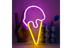 UExnkj-Y Eis Neon Sign LED Neon Schild Leuchtreklame Wanddekoration LED Schilder Batterie oder USB Betrieben für Kinderzimmer, Bar, Schlafzimmer, Geburtstagsfeier, Weihnachten Party