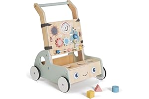 MS Montessori MONTI Walker in LegnoPasseggino Giocattoli Attività Primi Passi Bambino +12 Mesi