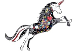 WEVENI Emaille Einhorn Brosche Pin Pferde Schmuck Geschenke Anzug Kleid Schal Zubehör Für Frauen Damen Schwester Mädchen