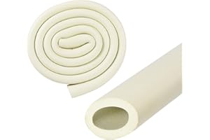 M METERXITY Rohrisolierschaumrohr, 22mm 7/8" ID 32mm OD 1m Länge, weicher flexibler Schaumrohrisolierungsschlauch für Griffunterstützung/Gitarrenständer/Dachgepäckträger [Weiß]