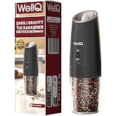 WellQ Şarjlı Işıklı Full Otomatik Yeni Nesil Tuz Karabiber Değirmeni Baharat &Ouml;ğ&uuml;t&uuml;c&uuml;