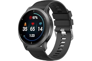 Wanme Strap for Garmin Vivoactive 4 /Venu 2 /Venu 3, 22mm Silicone Quick Release Replacement Wristband for Garmin Forerunner 255/265