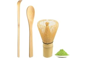 GEBRAZY Lot de 3 fouets à matcha, fouet en bambou, fouet à matcha pour la cérémonie du thé, la boisson