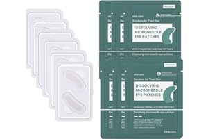 TBEAUTFAVE 12PCS Dissolving Microneedle Eye Patches-Nano Microneedle Eye Patch,Hydrating Gel Eyes Mask with Hyaluronic Acid,Eye Patches for Dark Circles,Puffy Eyes&Fine Lines,Brightening Eyes Care